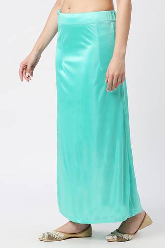 Neckbook Satin Rama Green Color Petticoat