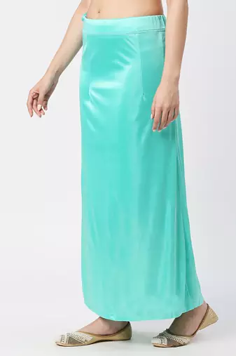 Neckbook Satin Rama Green Color Petticoat