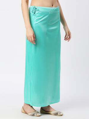 Neckbook Satin Rama Green Color Petticoat 2