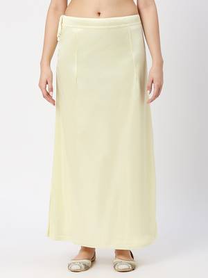 Neckbook Satin Light Yellow Color Petticoat 1