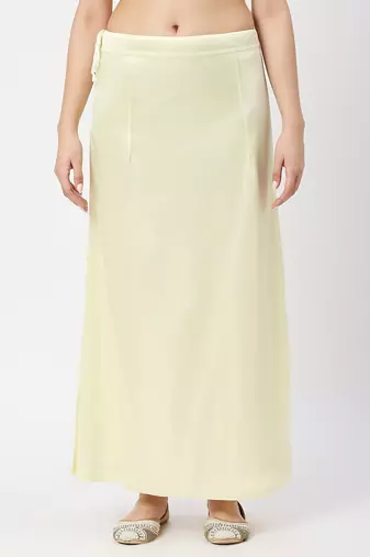 Neckbook Satin Light Yellow Color Petticoat