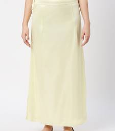 Neckbook Satin Light Yellow Color Petticoat
