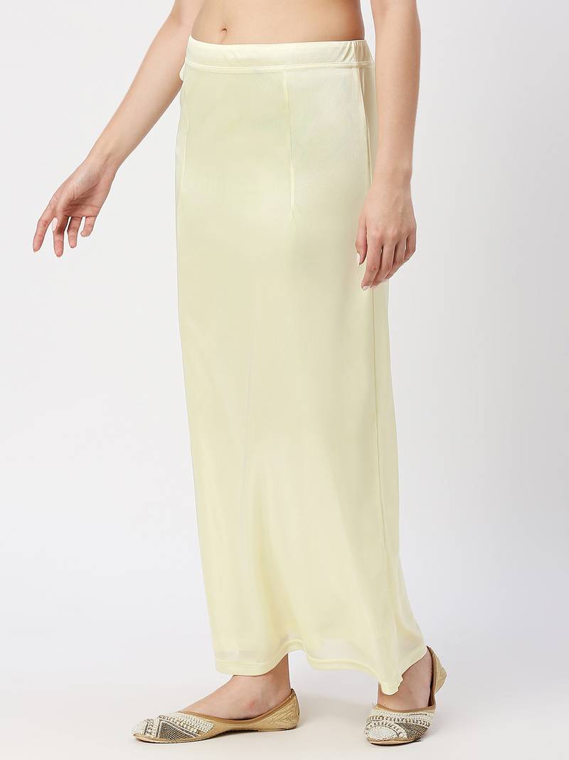 Neckbook Satin Light Yellow Color Petticoat