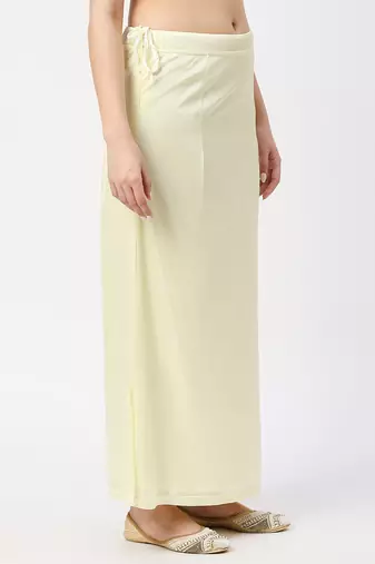 Neckbook Satin Light Yellow Color Petticoat