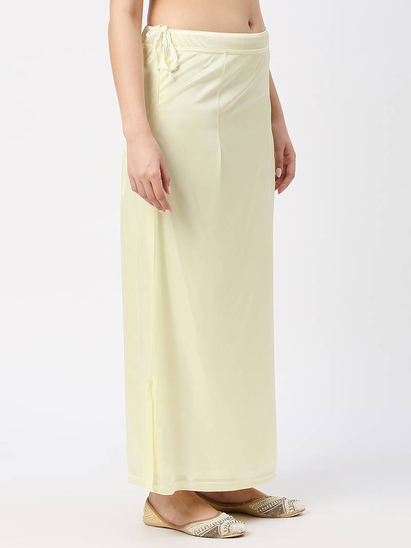 Neckbook Satin Light Yellow Color Petticoat