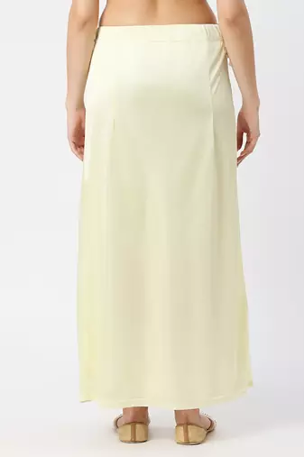 Neckbook Satin Light Yellow Color Petticoat