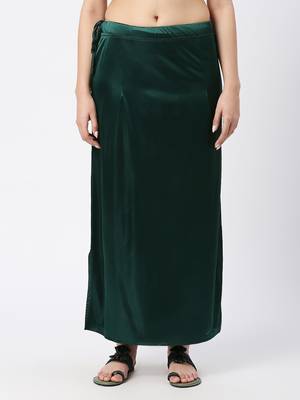 Neckbook Satin Rama Green Color Petticoat 1