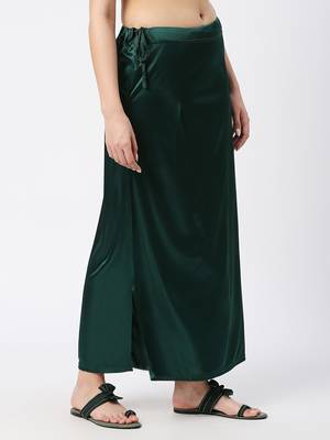 Neckbook Satin Rama Green Color Petticoat 3