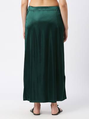 Neckbook Satin Rama Green Color Petticoat 4