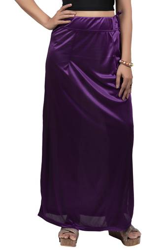 Neckbook Satin Dark Purple Color Petticoat