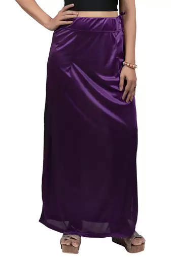 Neckbook Satin Dark Purple Color Petticoat