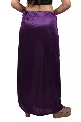 Neckbook Satin Dark Purple Color Petticoat
