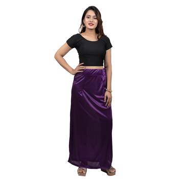 Neckbook Satin Dark Purple Color Petticoat 3