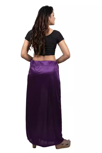 Neckbook Satin Dark Purple Color Petticoat