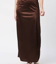 Neckbook Satin Brown Color Petticoat