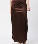 Neckbook Satin Brown Color Petticoat
