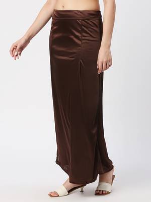 Neckbook Satin Brown Color Petticoat 2