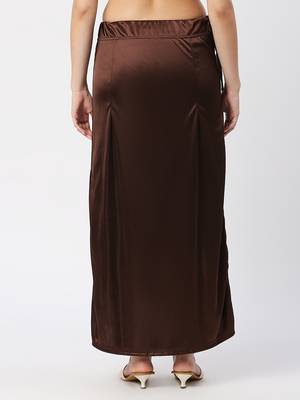 Neckbook Satin Brown Color Petticoat 4