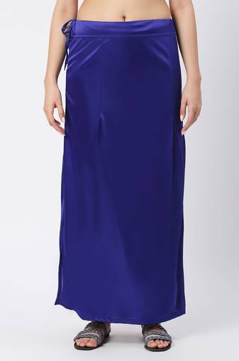 Neckbook Satin Royal Blue Color Petticoat