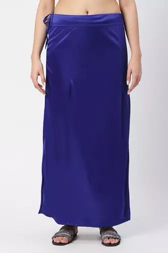Neckbook Satin Royal Blue Color Petticoat