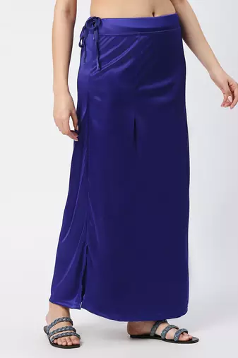 Neckbook Satin Royal Blue Color Petticoat