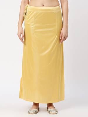 Neckbook Satin Pale Yellow Color Petticoat 1
