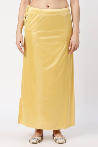 Neckbook Satin Pale Yellow Color Petticoat