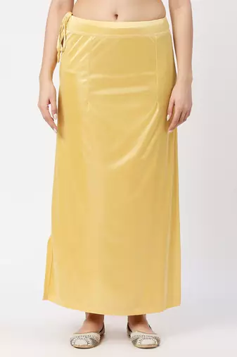 Neckbook Satin Pale Yellow Color Petticoat