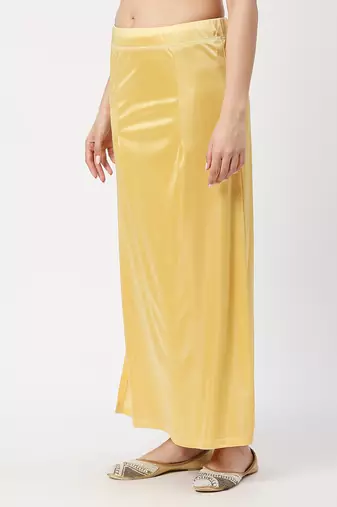 Neckbook Satin Pale Yellow Color Petticoat
