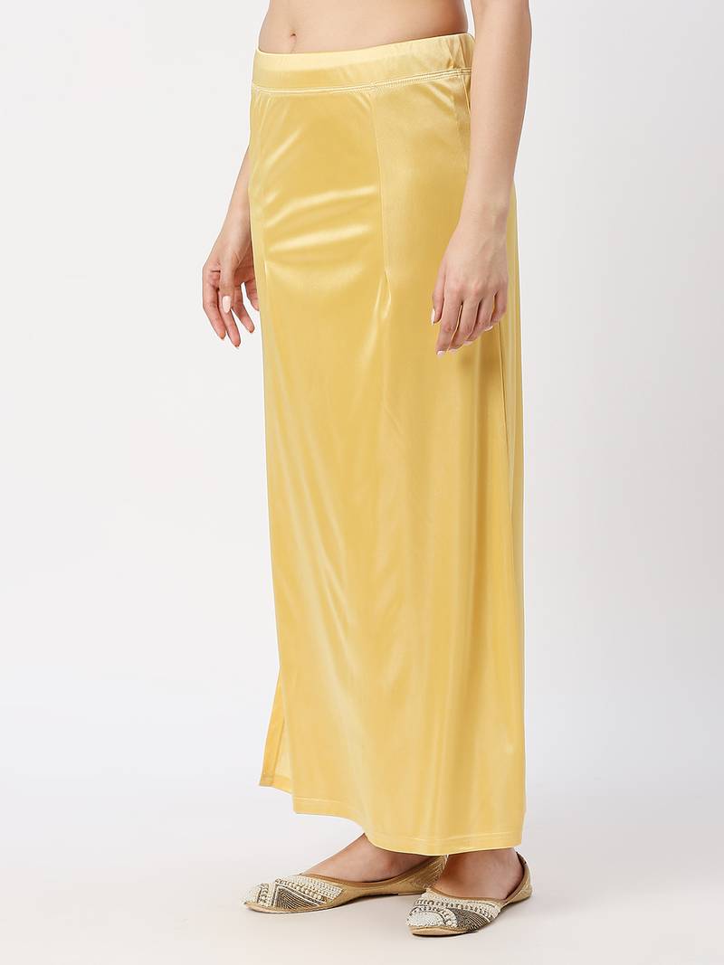 Neckbook Satin Pale Yellow Color Petticoat