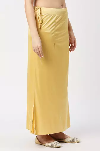 Neckbook Satin Pale Yellow Color Petticoat