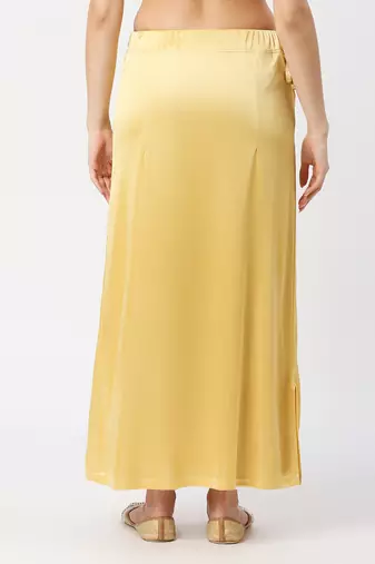 Neckbook Satin Pale Yellow Color Petticoat