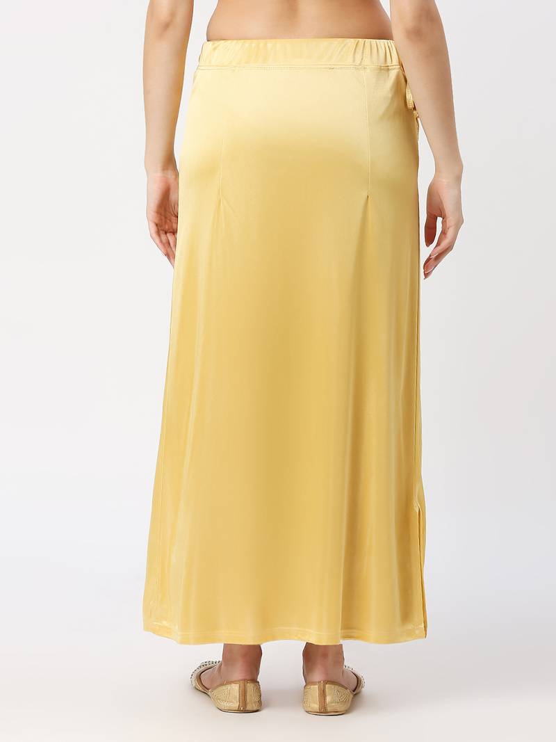 Neckbook Satin Pale Yellow Color Petticoat
