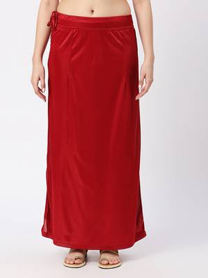 Neckbook Satin Dark Maroon Color Petticoat 1