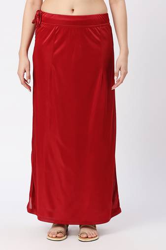 Neckbook Satin Dark Maroon Color Petticoat