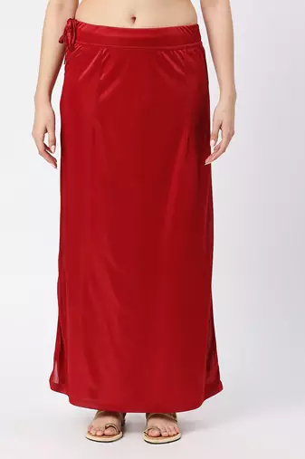 Neckbook Satin Dark Maroon Color Petticoat