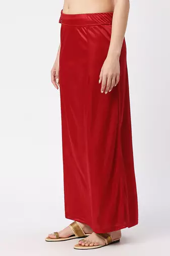 Neckbook Satin Dark Maroon Color Petticoat