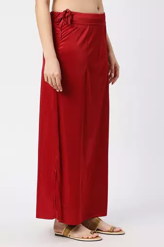 Neckbook Satin Dark Maroon Color Petticoat