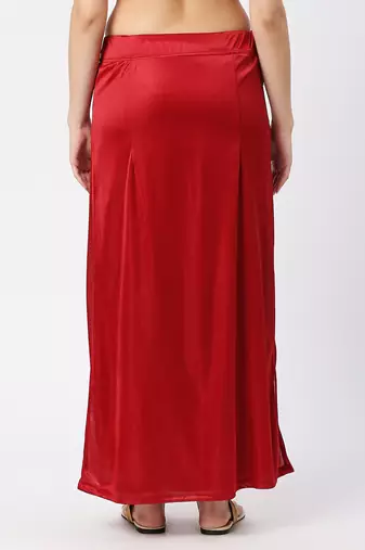 Neckbook Satin Dark Maroon Color Petticoat