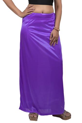 Neckbook Satin Purple Color Petticoat