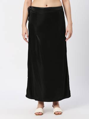 Neckbook Satin Black Color  Petticoat 1