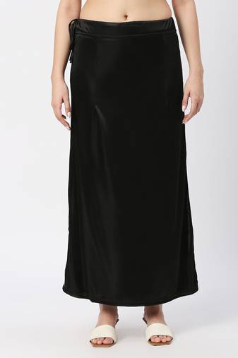 Neckbook Satin Black Color  Petticoat