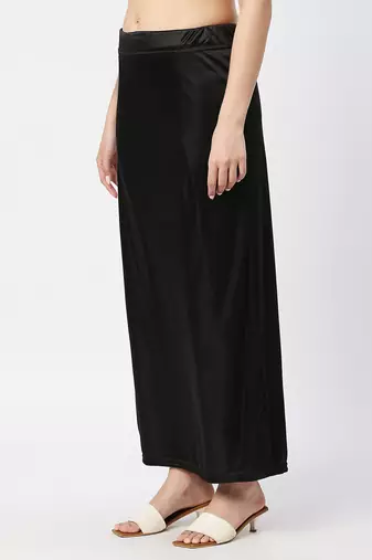 Neckbook Satin Black Color  Petticoat