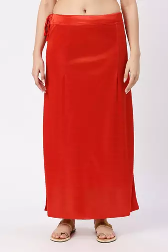 Neckbook Satin Red Color Petticoat