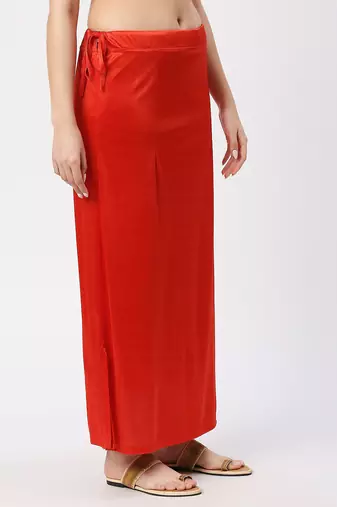 Neckbook Satin Red Color Petticoat
