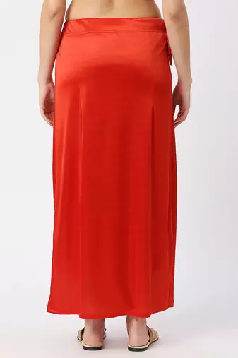 Neckbook Satin Red Color Petticoat