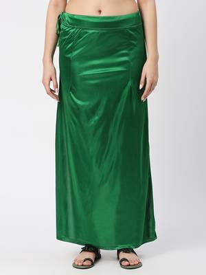 Neckbook Satin Green Color Petticoat 1