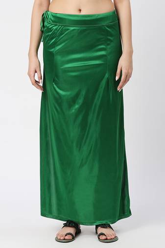 Neckbook Satin Green Color Petticoat
