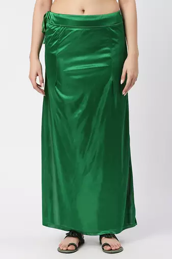 Neckbook Satin Green Color Petticoat