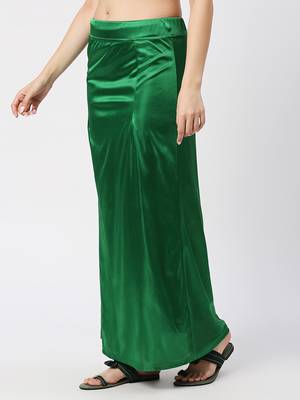 Neckbook Satin Green Color Petticoat 2